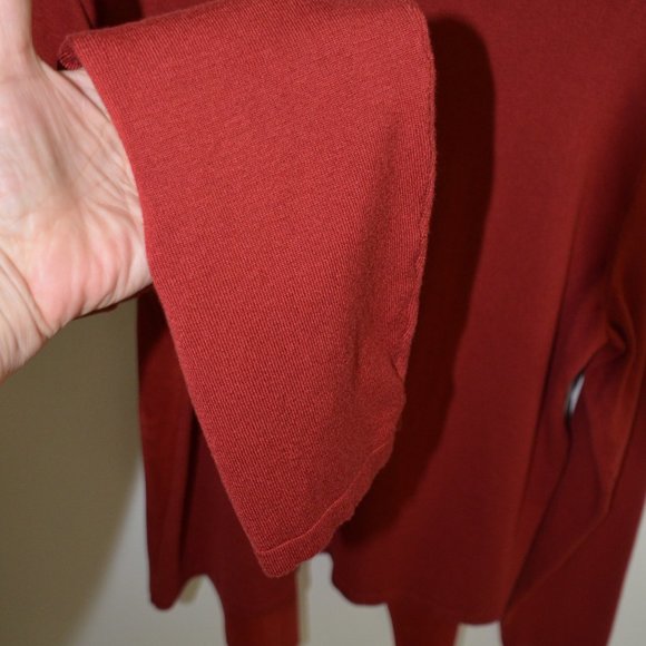 INC International Concepts Faux Suede & Knit Open Draped Cardigan Rust Size XL - Picture 7 of 11